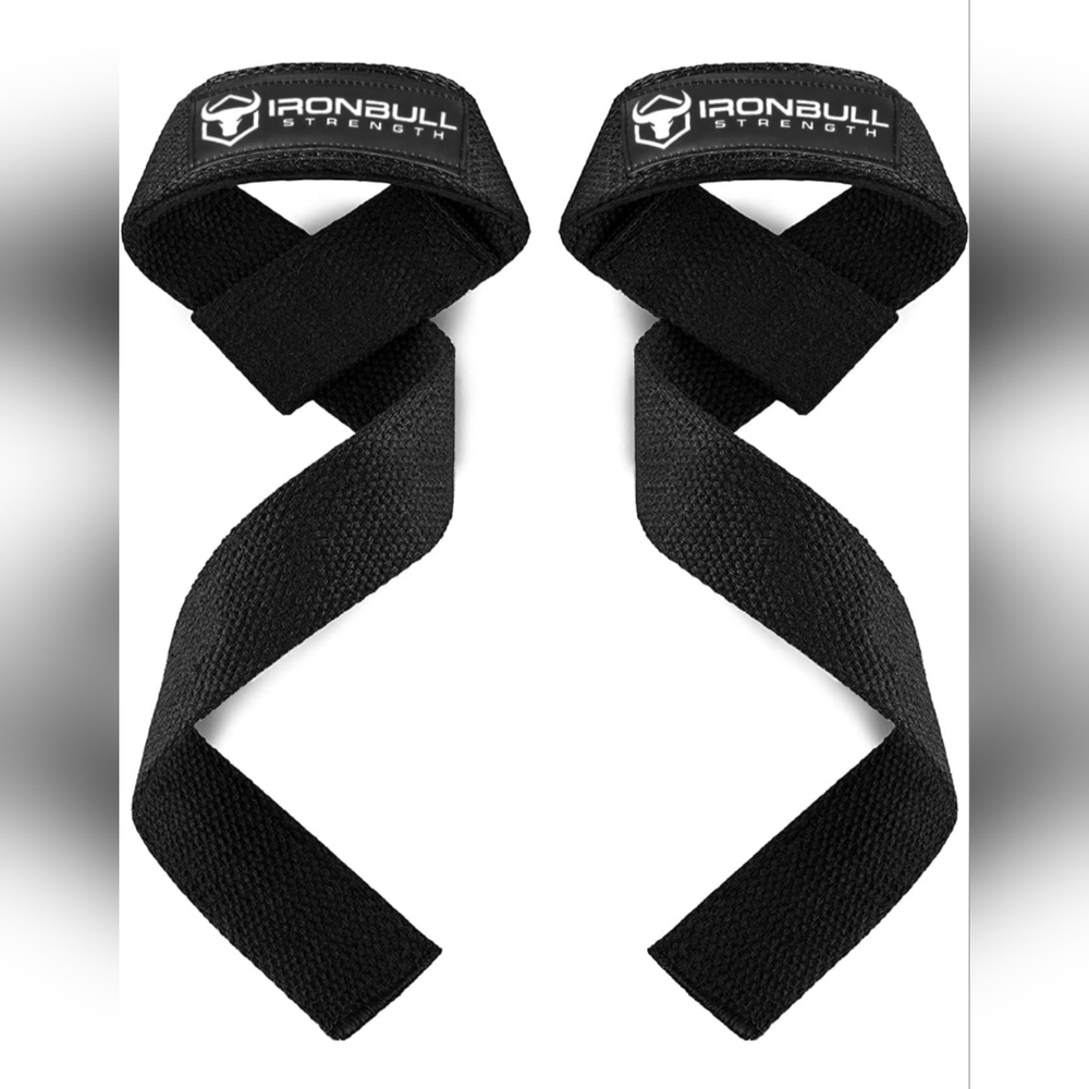 NEW Iron Bull Strength | Black Lifting Straps | Padded Wrist Support For Lifting